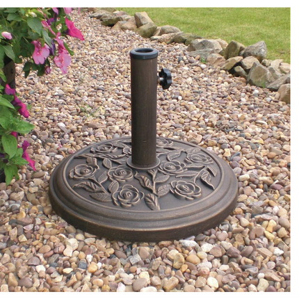 Base de sombrilla de metal, con revestimiento plastic shell y cement inside,  soporte para parasol jardín patio redondo para mástil de 3.8cm