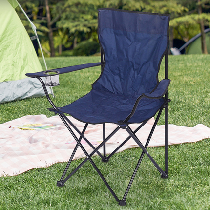 Silla plegable camping silla pesca playa acampada exterior con reposabrazos portavasos de malla blosa lateral resistente 50x50x80c