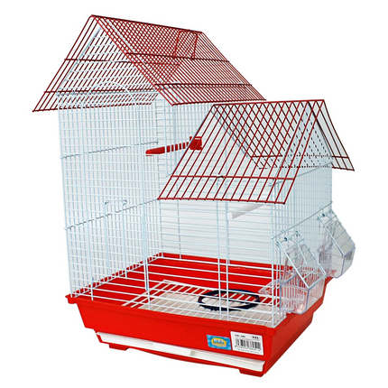 Jaula de pájaro con comedor perchas columpio periquito canario cómodo medidas34,5x28x50cm