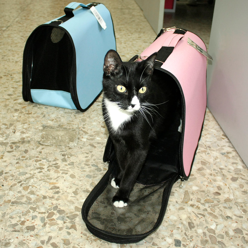 Transportín Para Gatos Plegable - Bolsa De Viaje Con Ventana Y Correa Ajustable