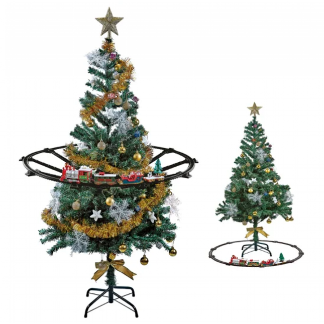 Tren de Navidad para árbol con Luces y Sonidos Juego de Tren eléctrico 270 cm para Colgar en el árbol de Navidad Regalo para Niños