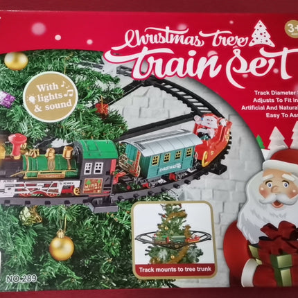 Tren de Navidad para árbol con Luces y Sonidos Juego de Tren eléctrico 270 cm para Colgar en el árbol de Navidad Regalo para Niños