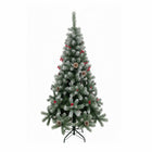 Árbol de Navidad Pino Nevado con Adorno de Piña Frutos Rojos y Nieve 150cm 180cm 210cm 240cm
