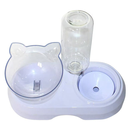 Comedero y Bebedero Automático para Gatos y Perros 2 in 1 Dispensador de Agua Pequeño Gato Comedero De Agua para Mascotas 500ml