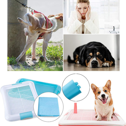 Bandeja Sanitaria de Adiestramiento Inodoro Interior para Perros Aseo Mascotas Bandeja de Entrenamiento para Mascotas Orinal para Perros