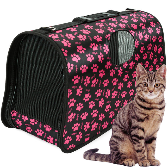 Transportadoras Gatos Trasportín Gatos Portátil y Transpirable Bolsa de Tela para Mascotas Perros Gatos Animales 36*21*23CM
