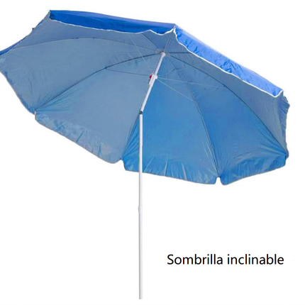 Sombrilla de playa con inclinación ajustable parasol antiviento resistente para patio exteriores terraza jardín