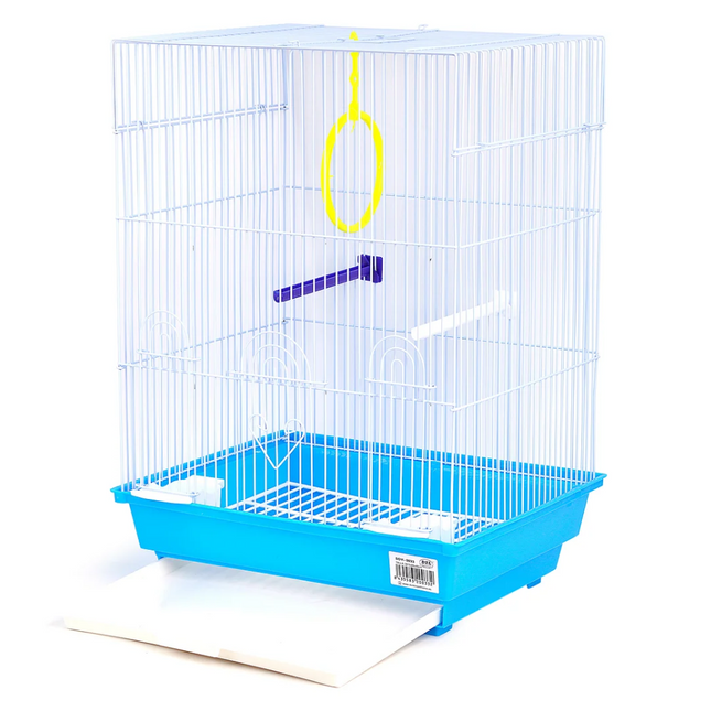 Jaula para pájaros con comederos y columpio Jaula ave agapornis jaula para ninfas pajarera periquito Canarios 34.5x28x48cm