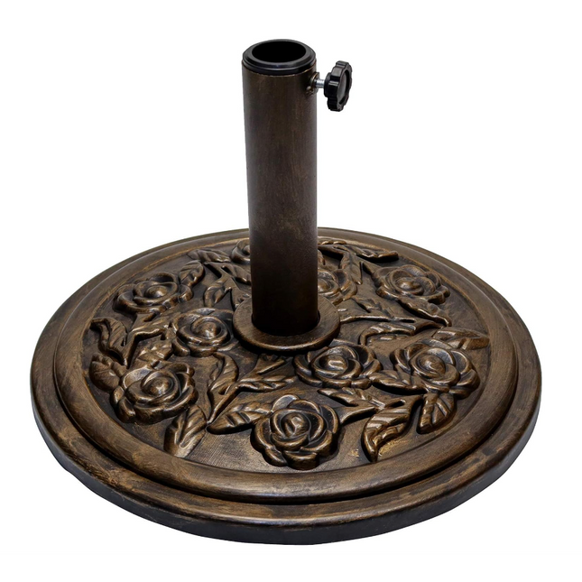 Base de sombrilla de metal, con revestimiento plastic shell y cement inside,  soporte para parasol jardín patio redondo para mástil de 3.8cm
