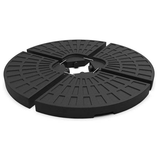 Base sombrilla en 4 partes rellenable con 52 litros de agua o 80 kg de arena soporte parasol desmontable patio jardín playa villa