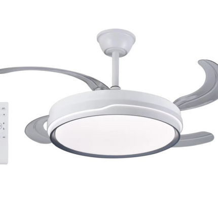 Ventilador de Techo con Luz LED 70W, Control Remoto, 107cm, 6 Velocidades, Temporizador, Luz Regulable (3000K-6500K), Función Reversible, Silencioso
