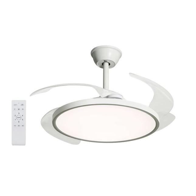 Ventilador de Techo LED 40W, Control Remoto, 107cm, 6 Velocidades, Temporizador, 3 Tonos de Luz (3000K/4200K/6500K), Función Reversible, Silencioso