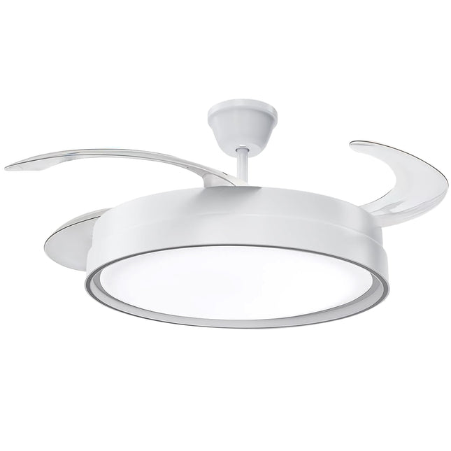 Ventilador de Techo con Luz LED 70W, Motor DC Silencioso, 6 Velodidades, 3 Tonos de Luz (3000K/4200K/6500K), Función Reversible