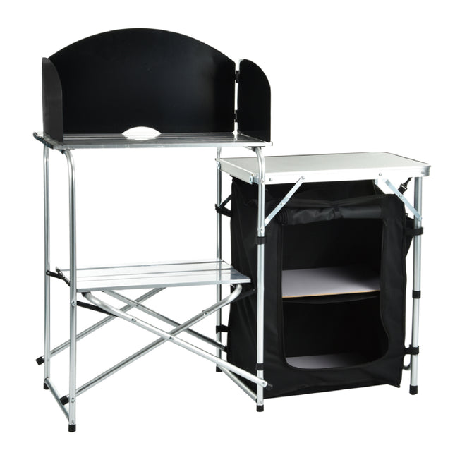 Armario de Cocina Plegable para Camping 146×46×70CM - Ideal para Camping Barbacoa