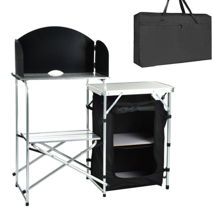 Armario de Cocina Plegable para Camping 146×46×70CM - Ideal para Camping Barbacoa
