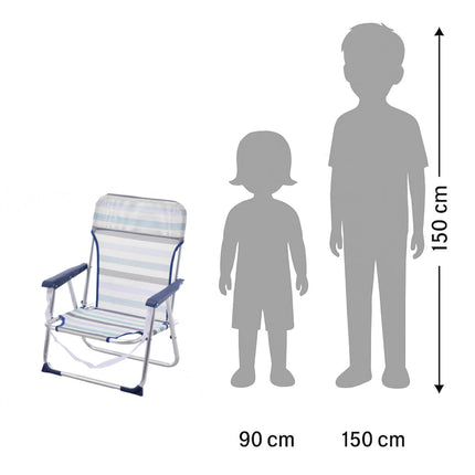 [Pack de 2] Sillas Playa de Asiento Bajo de Aluminio Infantil para niños Silla Plegable de 48x23x70cm
