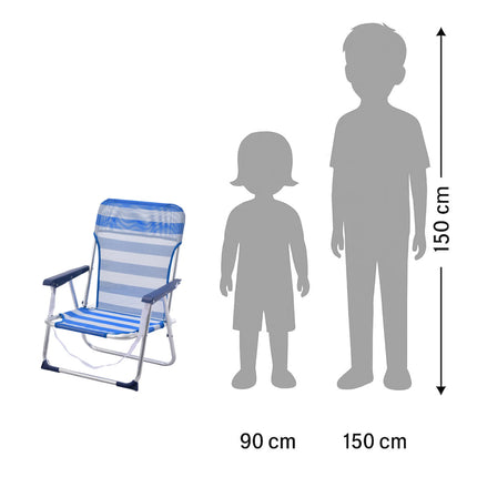[Pack de 2] Sillas Playa de Asiento Bajo de Aluminio Infantil para niños Silla Plegable de 48x23x70cm