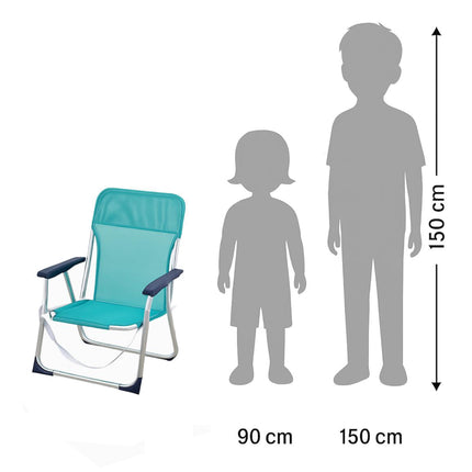 [Pack de 2] Sillas Playa de Asiento Bajo de Aluminio Infantil para niños Silla Plegable de 48x23x70cm