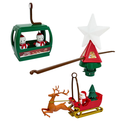 Adorno Árbol Navidad Estrella Giratorio Navideño Trineo+Teleférico Recargable
