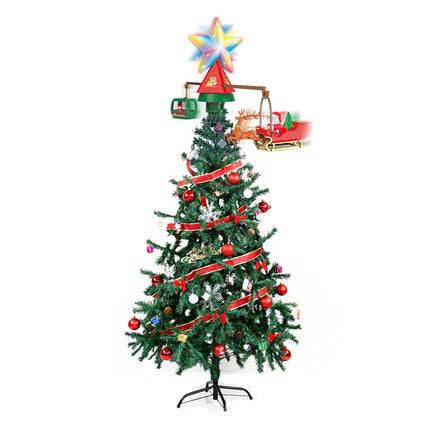 Adorno Árbol Navidad Estrella Giratorio Navideño Trineo+Teleférico Recargable