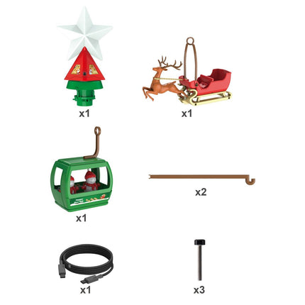 Adorno Árbol Navidad Estrella Giratorio Navideño Trineo+Teleférico Recargable
