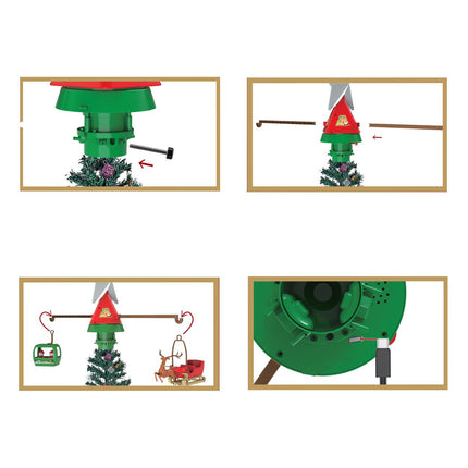 Adorno Árbol Navidad Estrella Giratorio Navideño Trineo+Teleférico Recargable
