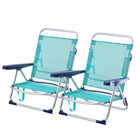 [Pack de 2] Silla de Playa Reclinable y Plegable Convertible en Cama – Aluminio Ligero y Textileno, 4 Posiciones, Portátil para Camping, Jardín, Terraza, 53x62x20/78CM