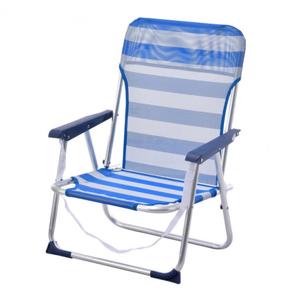 Sillas Playa fijas de Asiento Bajo de Aluminio Silla Plegable de 48x23x70cm