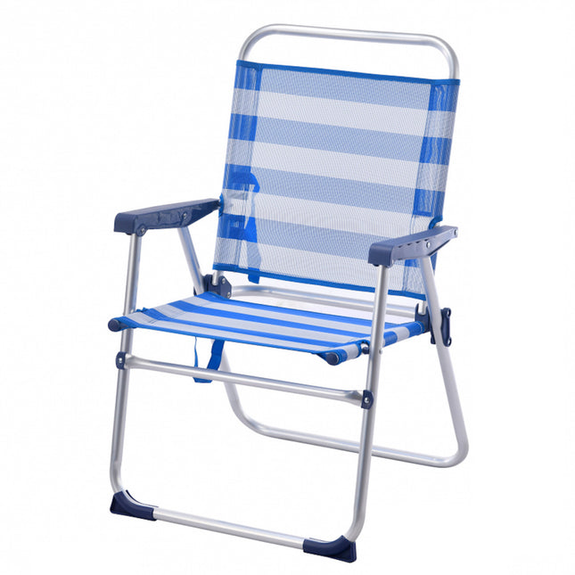 Silla Plegable Silla de Playa Fija Plegable de Aluminio 52x38x84CM