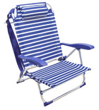 Silla de Playa Plegable y Reclinable con Cojín de 7 Posiciones de Aluminio y Tela Oxford 70X60X22/79CM