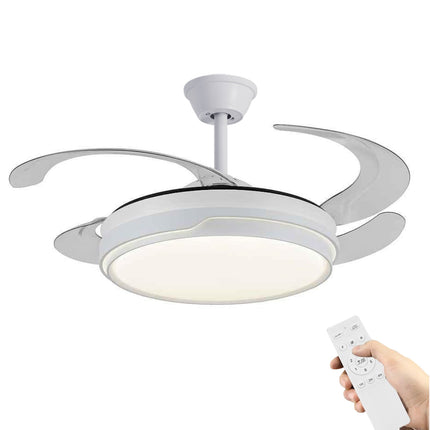 Ventilador de Techo con Luz LED 70W, Control Remoto, 107cm, 6 Velocidades, Temporizador, 3 Tonos de Luz (3000K/4200K/6500K), Función Reversible, Silencioso