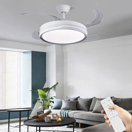 Ventilador de Techo con Luz LED 70W, Control Remoto, 107cm, 6 Velocidades, Temporizador, 3 Tonos de Luz (3000K/4200K/6500K), Función Reversible, Silencioso