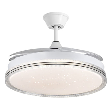Ventilador de Techo LED 70W Control Remoto Motor DC Silencioso 6 Velocidades Temporizador, 3 Tonos de Luz (3000K/4200K/6500K), Función Reversible, 107cm