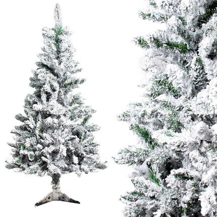 Árbol de Navidad Nevado Artificial con Nieve PVC Blanco 120/150/180/210/240cm