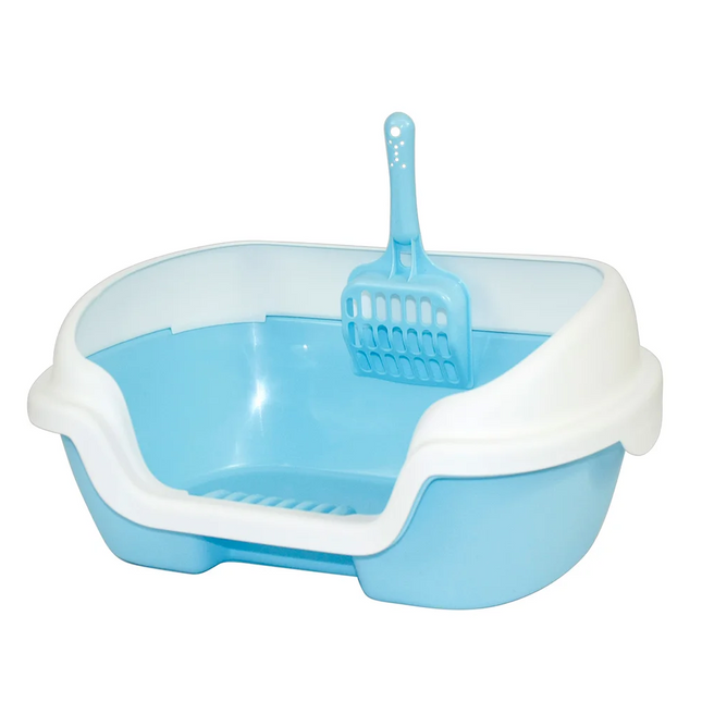 Arenero gato caja de arena gatito bandeja con pala inodoro aseo para gatos 40x30x18cm