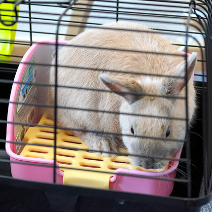 Arenero de plástico de Conejo para Mascotas Entrenador de Orinal fácil de Limpiar esquineras Conejos