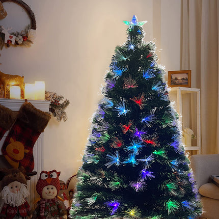 Árbol Navidad con Luces Fibra Óptica de Colores