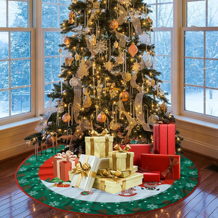 Falda de árbol de Navidad 90-110cm Tela navideña para Base de árbol Cubre Pie Alfombra para Navidad Fiesta de año Nuevo Vacaciones