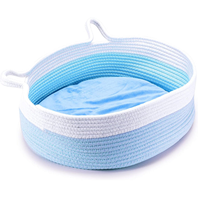 Cuna Gato Verano Cama Gato Cesta Gato Redonda Verano Suave Nido Gato Algodón Lavable Plegable 39/45cm