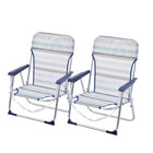 [Pack de 2] Sillas Playa de Asiento Bajo de Aluminio Infantil para niños Silla Plegable de 48x23x70cm