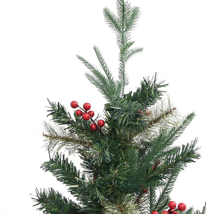 Árbol de Navidad con piñas Christmas Tree Decorations Abeto Artificial árbol Verde PVC y PE con Bayas rojas