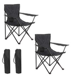 Set de 2 Sillas acampada plegable portátil sillas pesca camping playa con reposabrazos y bolsa de transporte senderismo trekking