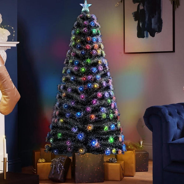 Árbol de Navidad luminoso con LED multicolores, adornos navideños para exteriores
