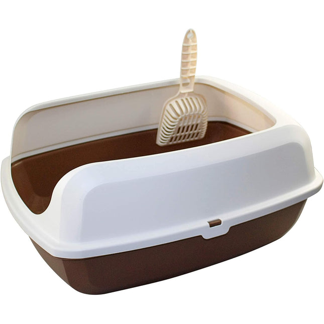 Gatos Aseo Arenero Abierto para Mascotas Gatos 56*42*23.5cm Bandeja Sanitaria Plástica con Pala Bandeja Arena para Gatos Aseo Mascotas