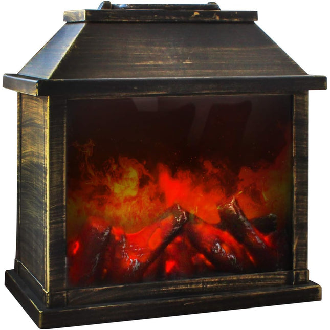 Chimenea eléctrica decorativa con efecto llama y aspecto retro