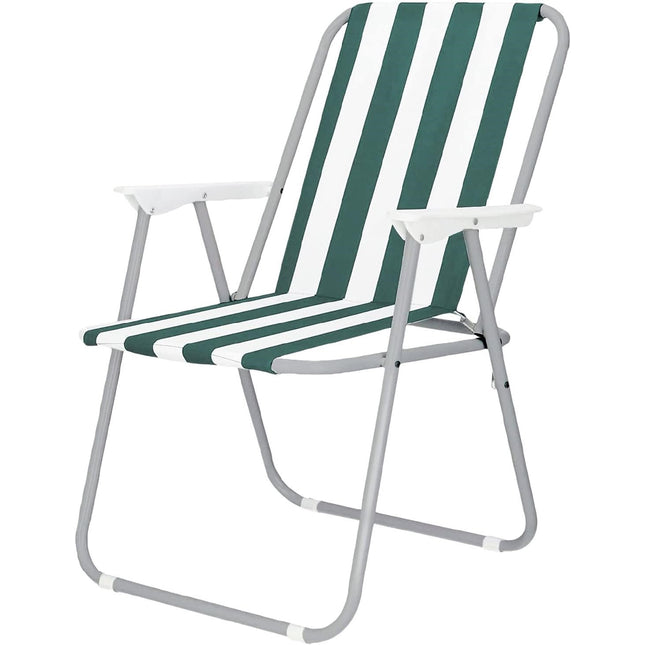 Silla de Playa Plegable con Reposabrazos Silla plegable portátil para playa camping ocio al aire libre exterior 74X52X38CM