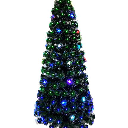 Árbol de Navidad Verde de Fibra Óptica con Luces Multicolor
