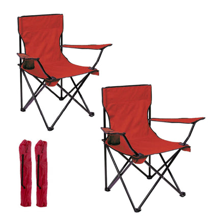 Set de 2 Sillas acampada plegable portátil sillas pesca camping playa con reposabrazos y bolsa de transporte senderismo trekking