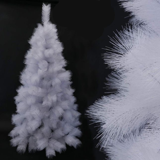 Árbol de Navidad Pino Blanco 60-210cmAbeto Artificial Ignífugo con Hojas de Aguja