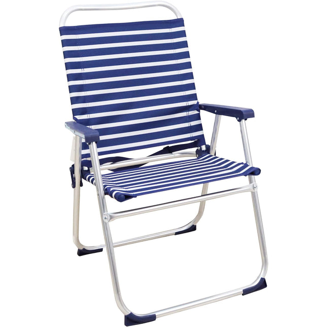 Silla de Playa Plegable Silla de Aluminio y Textileno 47X46X38/89CM